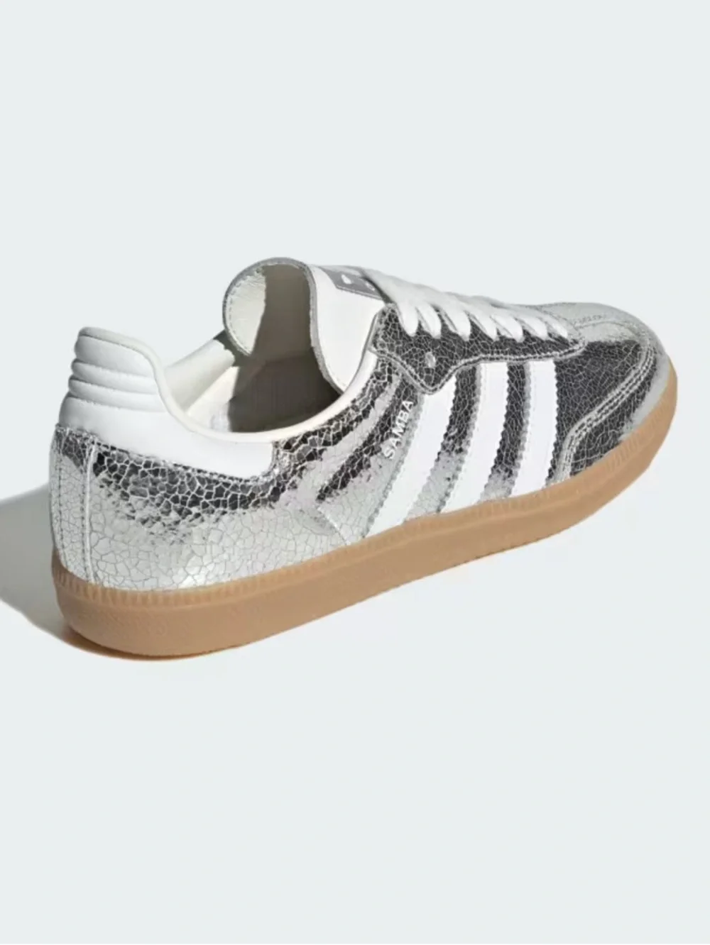 adidas Samba OG Sneakers Silver with White Stripes Size 5 NWTS - Picture 3 of 11